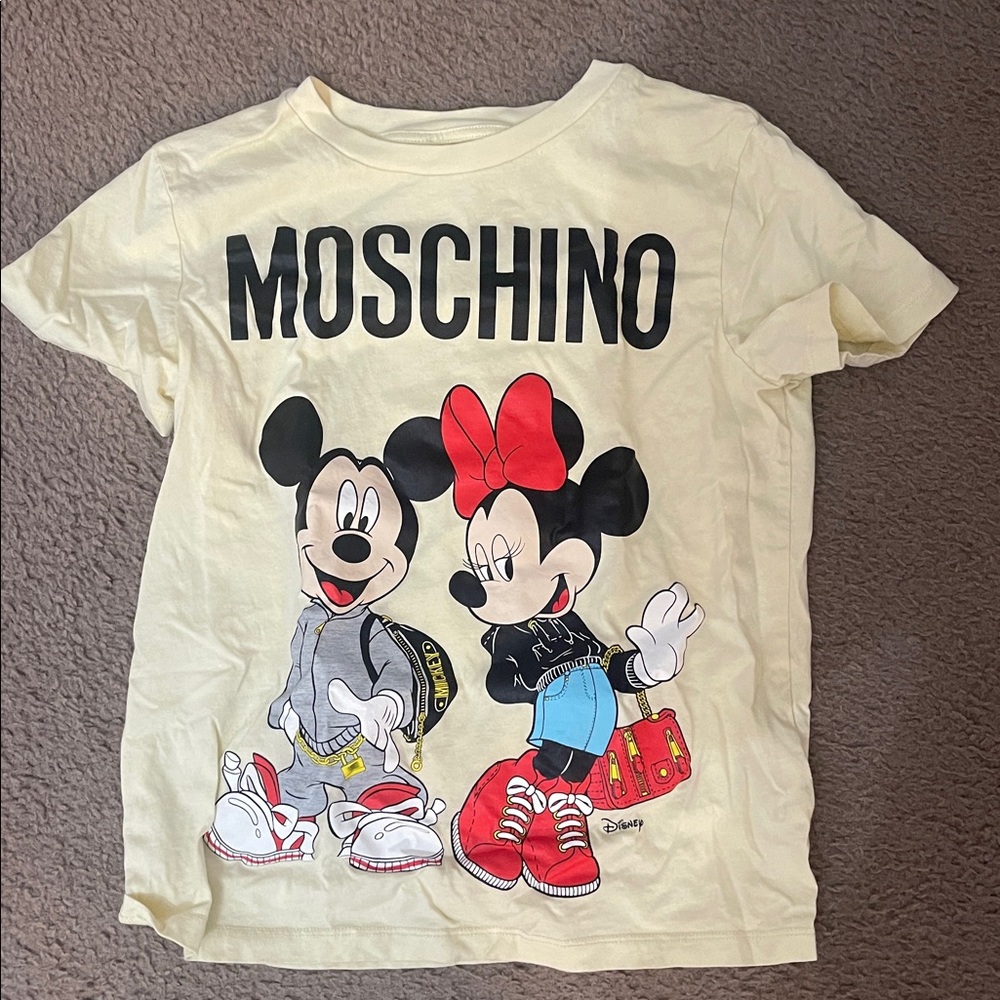 Moschino Yellow Graphic Short Sleeve Tee